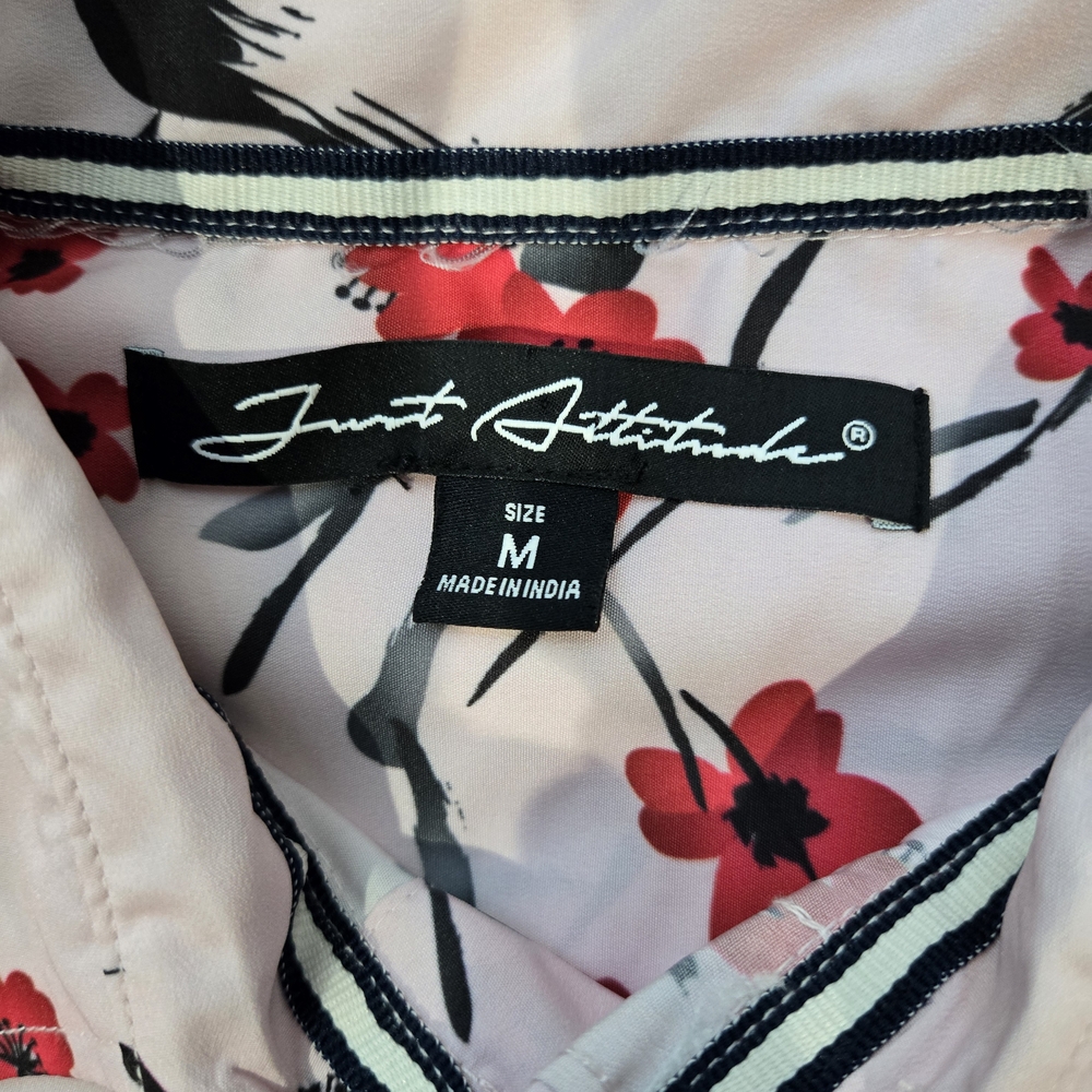 Just Attitude Cherry Blossom Print Men's Shirt Size M - Picture 2 of 6